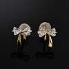 Bowkont Brass Micro Pave Clear Cubic Zirconia Stud Earrings EJEW-B131-03G-2