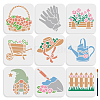 MAYJOYDIY US 9Pcs 9 Styles Garden Theme PET Hollow Out Drawing Painting Stencils DIY-MA0004-12A-1