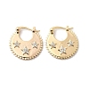 Star Brass Micro Pave Clear Cubic Zirconia Hoop Earrings EJEW-Z157-01G-4