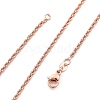 2mm Rack Plating Brass Rope Chain Necklaces for Women Men MAK-L044-59RG-4