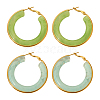 2Pairs 2 Colors Stainless Steel Fever Hoop Earrings EJEW-GO0001-11-1