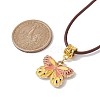 Alloy Enamel Butterfly Pendant Necklaces NJEW-JN04580-01-3