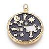 Brass Cubic Zirconia Pendants KK-O113-06B-G-1