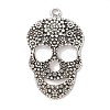 Day of the Dead Ornaments Tibetan Style Alloy Sugar Skull Pendants TIBEP-22828-AS-NR-1