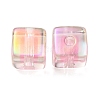 UV Plating Transparent Acrylic European Beads OACR-F004-10F-3