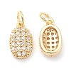 Brass Clear Cubic Zirconia Charms ZIRC-B010-03G-2