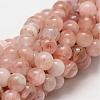 Natural Morganite Round Bead Strands G-O143-05-6mm-1