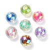 UV Plating Transparent Acrylic European Beads OACR-F004-03-2