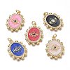 Brass Micro Pave Clear Cubic Zirconia Pendants ZIRC-I046-07-1