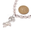 Natural Rose Quartz & Pearl & Cubic Zirconia Tree of Life Pendant Necklace NJEW-JN04335-03-1