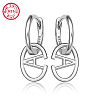 Anti-Tarnish Rhodium Plated Platinum 925 Sterling Silver Hoop Earrings ZC9557-2-1