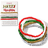 5Pcs Christmas Theme Glass Seed Beads Stretch Bracelet Sets QO0041-6-1