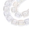 Electroplate Transparent Glass Beads Strands EGLA-N017-03A-3