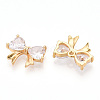 Brass Pave Clear Cubic Zirconia Charms KK-N254-166G-2