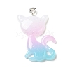 Translucent Resin Pendants RESI-G069-03B-1