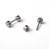 Tarnish Resistant Flat Round 304 Stainless Steel Barbell Cartilage Earrings EJEW-L164-01P-1
