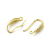 Brass Micro Pave Clear Cubic Zirconia Earring Hooks ZIRC-R112-02G-2