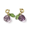 Natural Amethyst Rose Pendant Decorations G-R489-34G-2