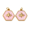 304 Stainless Steel Enamel Pendants STAS-U061-37G-C03-1