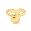 Brass Letter Open Cuff Rings for Women RJEW-G313-01J-G-2