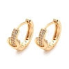 Rack Plating Brass with Cubic Zirconia Hoop Earrings for Women EJEW-G363-06KCG-1