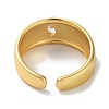 Oval Glass Open Cuff Rings for Women RJEW-E292-05G-3