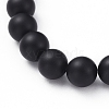 Natural Black Agate(Dyed & Heated) Beads Stretch Bracelets BJEW-JB04801-01-3