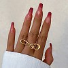 Alloy Open Cuff Rings for Women RJEW-S412-04G-07-1