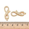 Brass Micro Pave Clear Cubic Zirconia Lobster Claw Clasps KK-S350-01G-3