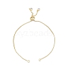 Brass Box Chains Slider Bracelet Making with Clear Cubic Zirconia Tiny Charms BJEW-N021-01-1