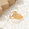 Snail 304 Stainless Steel Open Cuff Rings for Women RJEW-Q007-03G-1