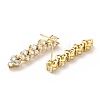 Clear Cubic Zirconia Heart Bar Stud Earrings EJEW-G295-04G-2