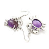 Natural Amethyst Crab Dangle Earrings G-Z033-13P-03-2