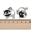 Natural Obsidian Kitten Pendants G-J386-C17-14-3