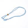 Adjustable Braided Waxed Cord Macrame Pouch Necklace Making MAK-WH0009-02H-1