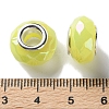 Opaque Brass Cores Acrylic European Beads OACR-M024-03S-09-3