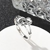 Sterling Silver Adjustable Rings for Women RJEW-R008-01AS-03-1