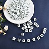 20Pcs Luminous Cube Letter Silicone Beads 12x12x12mm Square Dice Alphabet Beads with 2mm Hole Spacer Loose Letter Beads for Bracelet Necklace Jewelry Making JX437F-1