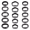 Biyun 15Pcs 15 Styles Synthetic Hematite Plain Band Finger Rings RJEW-BY0001-01-10