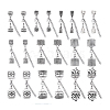 20Pcs 10 Styles Alloy Cord Ends with Lobster Claw Clasps HJEW-PH02011-6