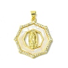 Real 18K Gold Plated Brass Micro Pave Cubic Zirconia Pendants KK-H472-14G-14-1