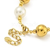 304 Stainless Steel & 201 Stainless Steel & Plastic Pearl Round Beaded Bracelets for Women BJEW-G717-02B-G-3