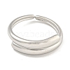 Non-Tarnish 304 Stainless Steel Bypass Open Cuff Ring for Women RJEW-A043-16P-2