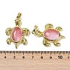 Cherry Quartz Glass & Brass Pendants KK-F887-01G-17-3