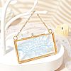 Brass Glass Hanging Photo Frame AJEW-WH0017-26G-7