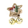 Christmas Plastic Star with Bell Pendant Decorations AJEW-S088-01B-2