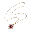 Glass Beaded Rhombus Pendant Necklaces NJEW-MZ00072-01-4