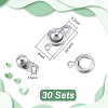 30Sets 201 Stainless Steel Snap Clasps STAS-UN0062-05-4