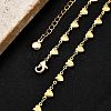 Brass Heart Link Chain Necklaces for Women NJEW-F329-03G-2