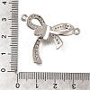 Rack Plating Brass Pave Clear Cubic Zirconia Bowknot Connector Charms KK-I716-28P-3